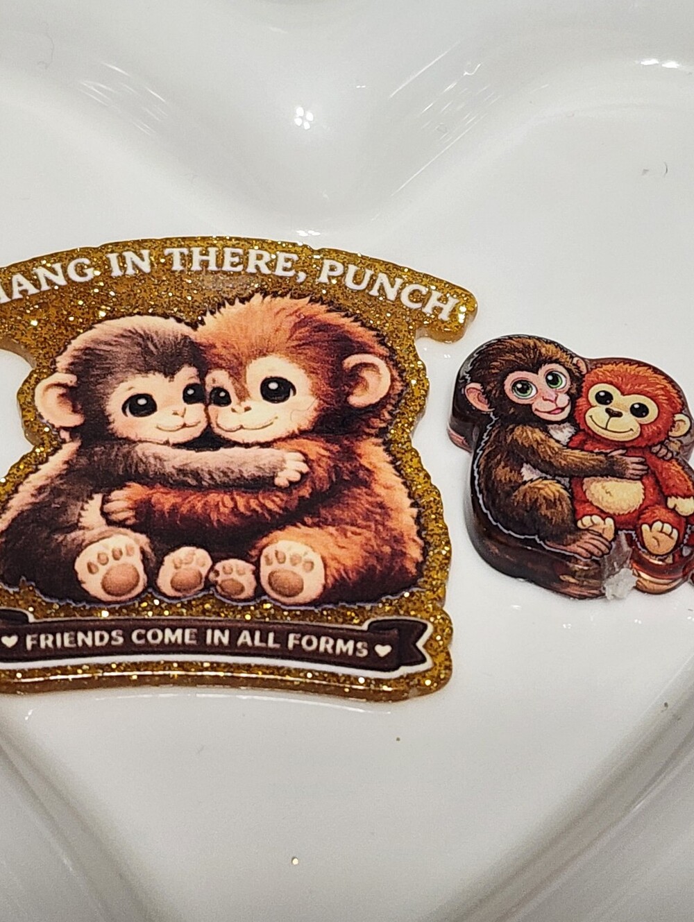 Punch Monkey Flatback Focal Bead Badge Keychain Crafts Beaded Pen Magnet Clip